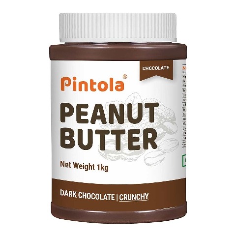 1 - Pintola Dark Chocolate Peanut Butter,  1 kg  Crunchy 