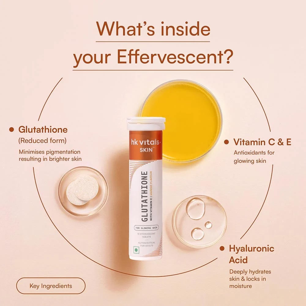 3 - HK Vitals Glutathione Effervescent with Vitamin C,  Mango  30 tablet(s)