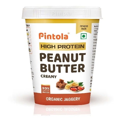 1 - Pintola High Protein Peanut Butter,  1 kg  Organic Jaggery Creamy 