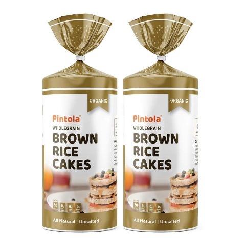 1 - Pintola Wholegrain Brown Rice Cakes,  Unsalted (Pack of 2)  130 g 