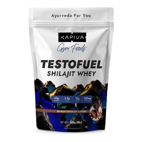 1 - Kapiva Him Foods Testofuel Shilajit Whey Protein, 2 lb Belgian Chocolate