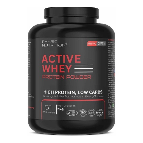 1 - Physic Nutrition Active Whey Protein Powder, 4.4 lb Coffee