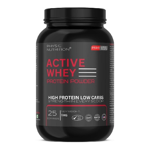 1 - Physic Nutrition Active Whey Protein Powder, 2.2 lb Strawberry