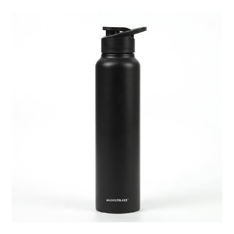 3 - MuscleBlaze Stainless Steel Water Bottle, Black 1 L