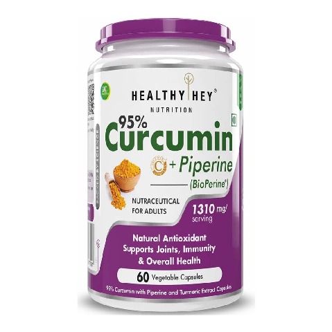 1 - HealthyHey Nutrition Curcumin with Bioperine, 60 capsules