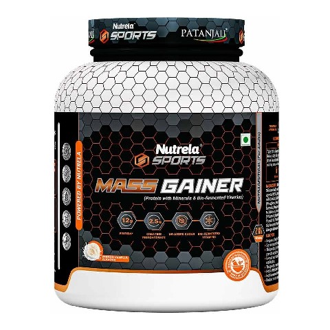 1 - Nutrela Sports Patanjali Mass Gainer, 4.4 lb French Vanilla