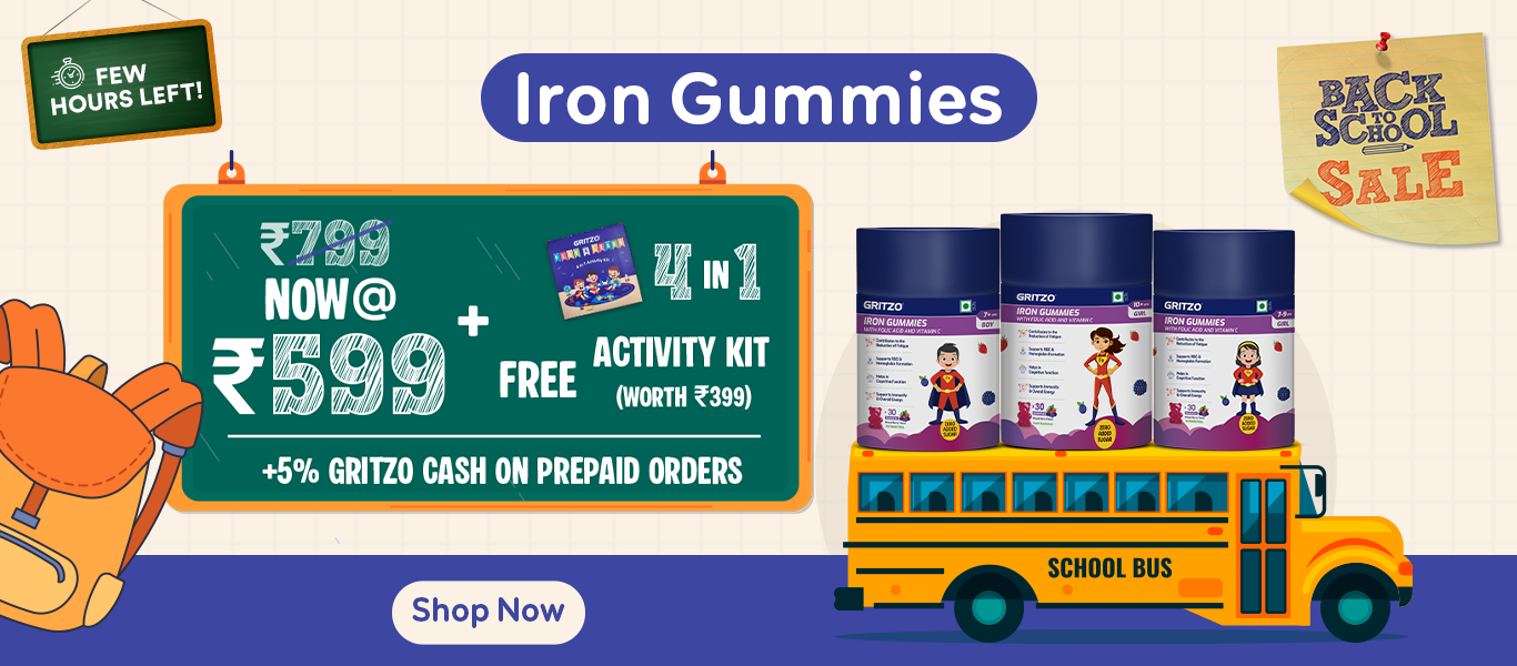 Few Hours Left: Iron Gummies - Grab @ 599 + Free 4 in 1 Activity Kit worth Rs. 399