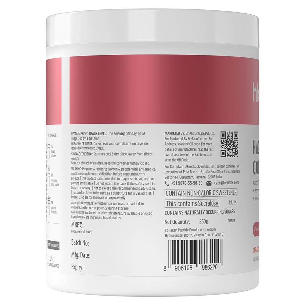 10 - HK Vitals Hair Nourish Collagen,  Marine Collagen  250 g  Orange