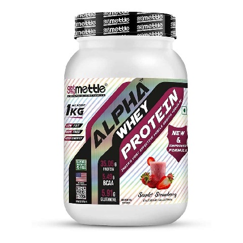 1 - Getmymettle Alpha Whey Protein,  2.2 lb  Scarlet Strawberry 
