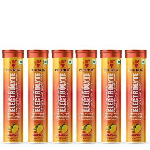 1 - Potencia Electrolyte Effervescent, 15 tablet(s) Toffee Mango (Pack of 6)