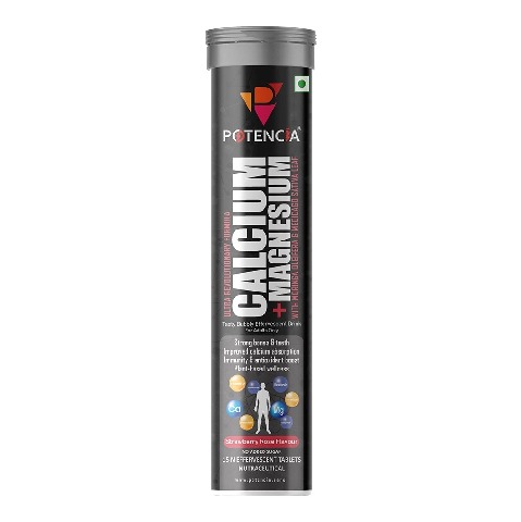 1 - Potencia Calcium + Magnesium Effervescent, 15 tablet(s) Strawberry Rose