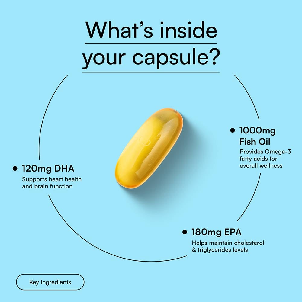 5 - HK Vitals Fish Oil 1000mg with 180mg EPA and 120mg DHA,  90 capsules