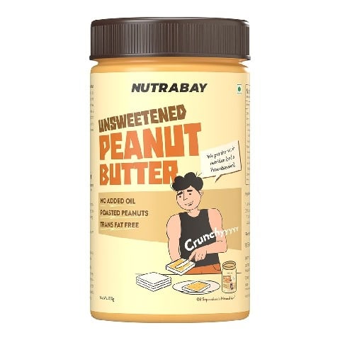 1 - Nutrabay Foods All-Natural Peanut Butter, 750 g Unsweetened, Crunchy