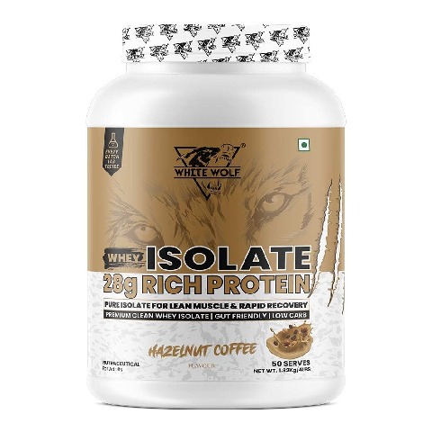 1 - White Wolf Whey Isolate,  4 lb  Hazelnut Coffee 