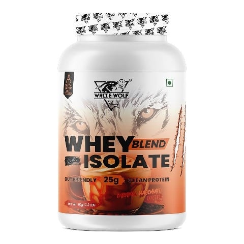 1 - White Wolf Whey Blend,  2.2 lb  Caramel Macchiato Coffee 