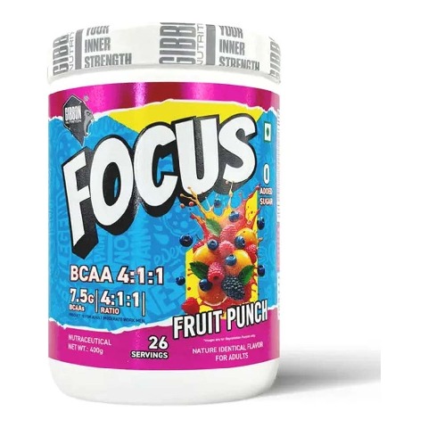 2 - Gibbon Nutrition Focus BCAA 4:1:1,  0.88 lb  26 Servings  Fruit Punch 