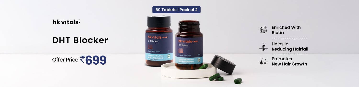 HealthKart HK Vitals DHT Blocker with Biotin 60 tablets - Pack of 2 | Offer Price - 699