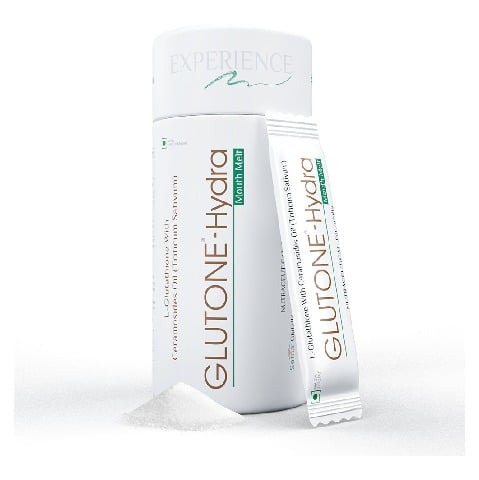1 - Glutone Hydra Mouth Melt L-Glutathione with Ceramosides,  for Glowing Hydrated Skin  10 sachets/pack 