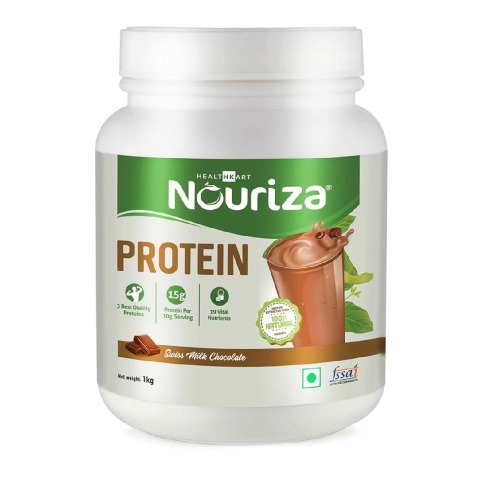6 - Nouriza Protein with Whey, Soy & Casein,  2.2 lb  Swiss Milk Chocolate 