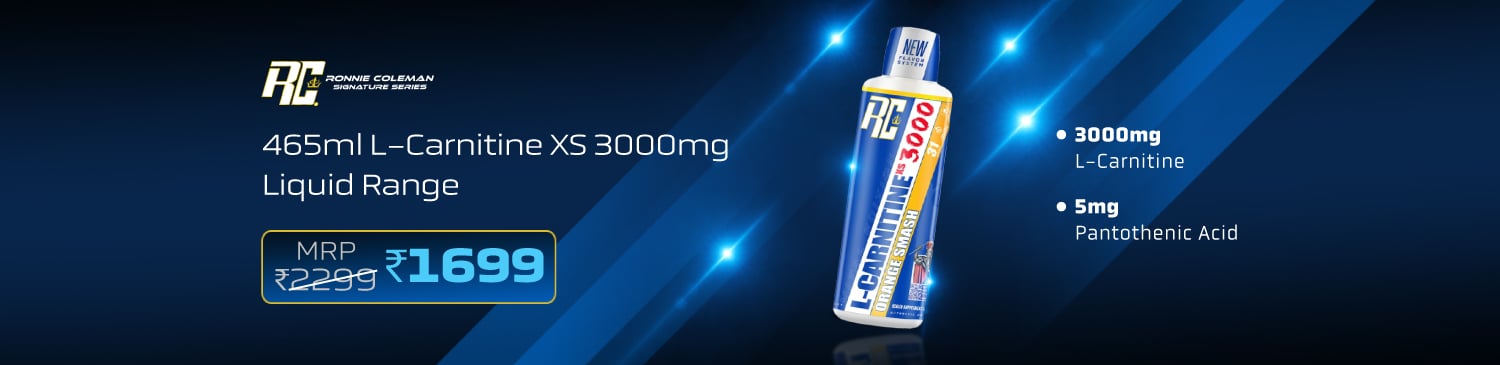 Ronnie Coleman L-Carnitine XS 3000 mg Liquid, 465 ml Range | MRP - 2299 | Rs. 1699 Only