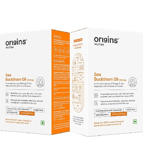 1 - Origins Nutra Sea Buckthorn Oil 500mg (Pack of 2),  28 softgels 