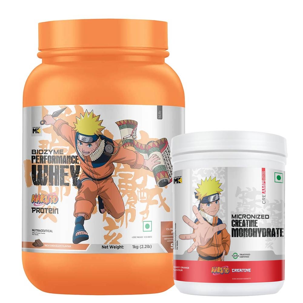 Biozyme Performance Whey 1 kg & Creatine CreAMP 320g Special Naruto Edition Stack-image-38