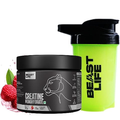 1 - BeastLife Creatine Monohydrate, Litchi & Neon Shaker 500ml 0.27 lb