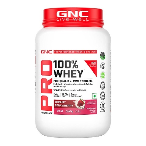 1 - GNC Pro Performance 100% Whey Protein New Formulation, 2 lb Creamy Strawberry