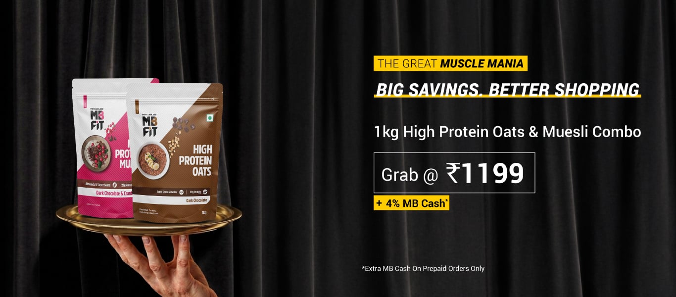1kg High Protein & Muesli Combo @ 1199 + 4% MB Cash