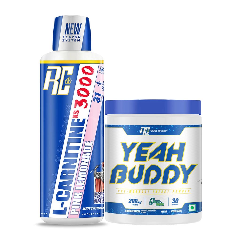 Ronnie Coleman Yeah Buddy Pre-Workout Powder 270g & L-Carnitine XS 3000 mg Liquid 465 ml Combo-image-31
