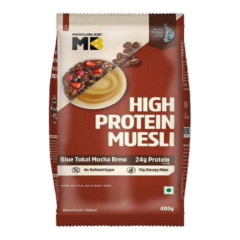 2 - MuscleBlaze High Protein Muesli, 400 g Blue Tokai Mocha Brew