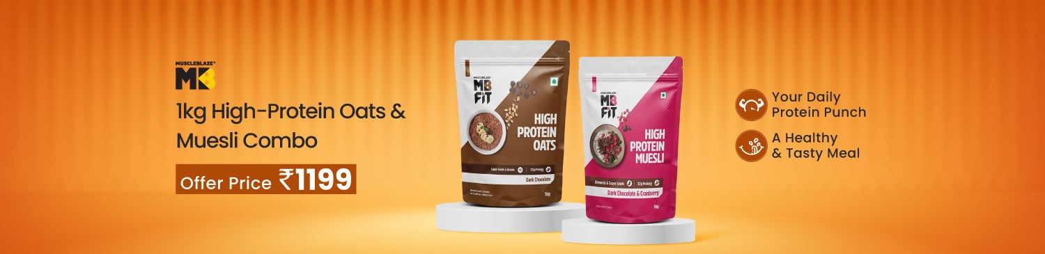 MuscleBlaze High Protein Oats & Muesli 1 kg Combo | Offer Price - 1199