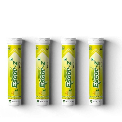 1 - Escor-Z Effervescent, 20 tablet(s) Lime and Lemon Pack of 4