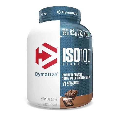 1 - Dymatize ISO 100 Whey Protein Isolate, 5 lb Fudge Brownie
