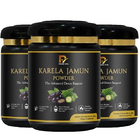 1 - PRIME VITA Karela Jamun Powder with 13 Potent Herbs,  600 g 