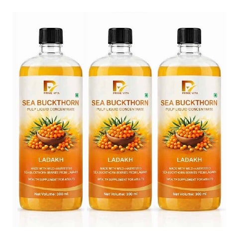 1 - PRIME VITA Sea Buckthorn Juice,  Unflavoured (Pack of 3)  300 ml 