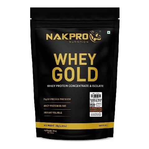 1 - Nakpro Whey Gold Protein Concentrate,  4.4 lb  Double Rich Chocolate 