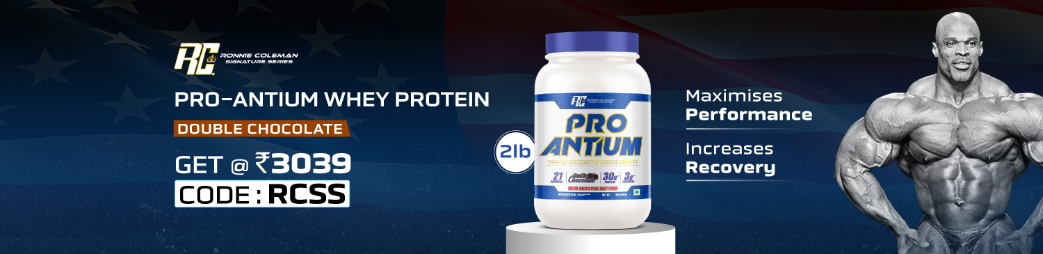 Ronnie Coleman Pro-Antium Whey Protein, 910 g (2 lb), Double Chocolate | Get @ Rs. 3039 | RCSS