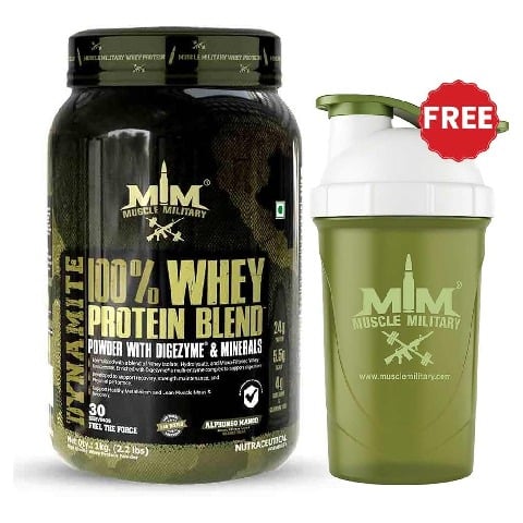 Muscle Military Dynamite 100% Whey Protein Blend, 2.2 lb Alphonso Mango