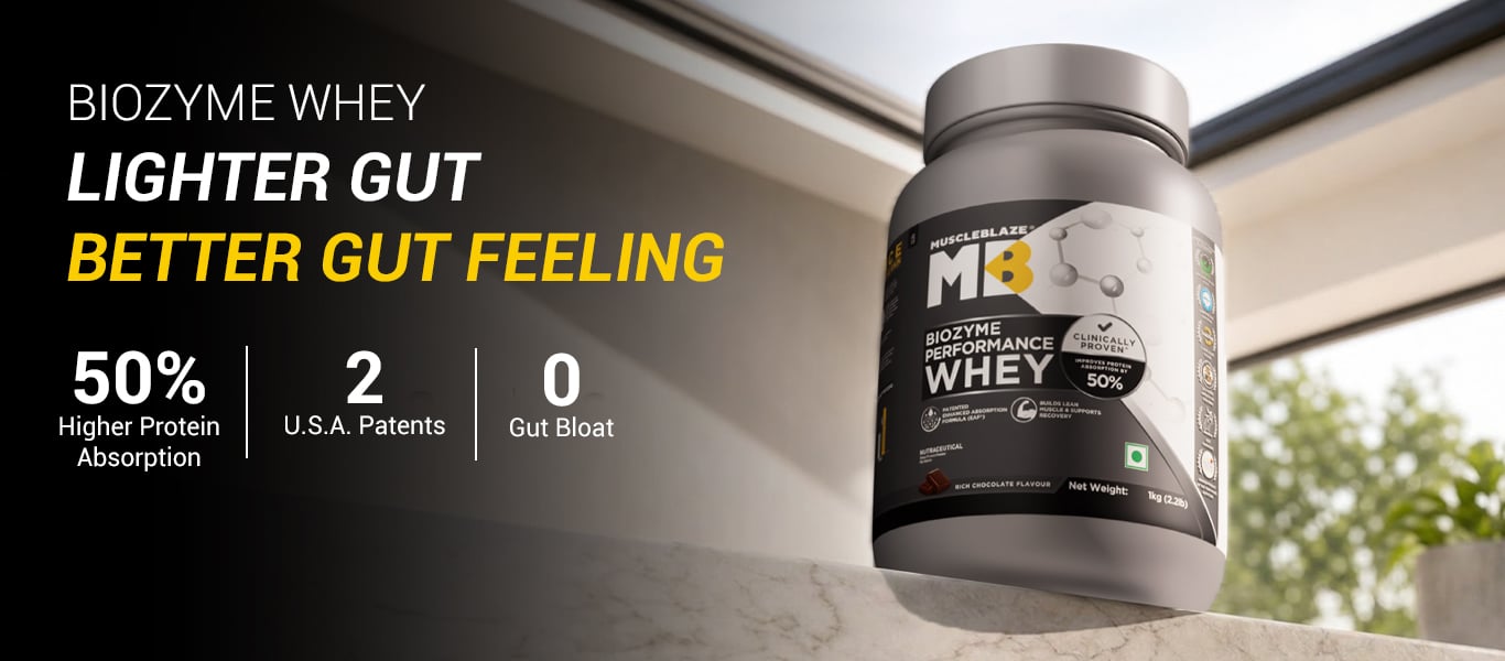 MuscleBlaze Biozyme Performance Whey 1 kg Rich Chocolate