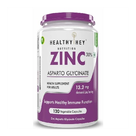 1 - HealthyHey Nutrition Zinc Glycinate,  120 capsules 