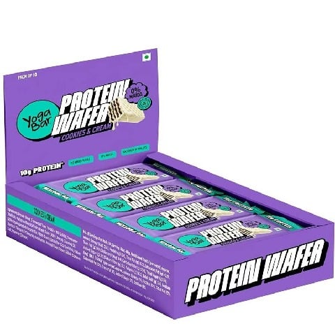 1 - Yogabar Protein Wafer (10g Protein), 10 bar(s) Cookies & Cream
