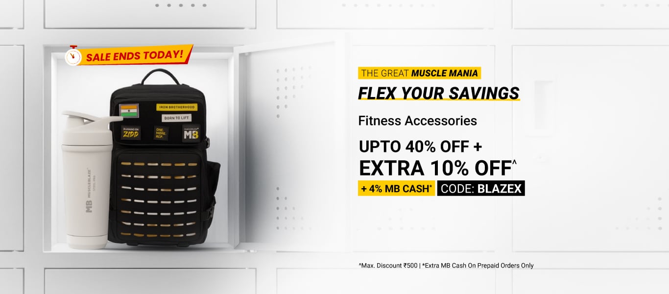 Sale Ends Today: Fitness Accessories - Upto 40% Off + Extra 10% off, code: BLAZEX + 4% MB Cash