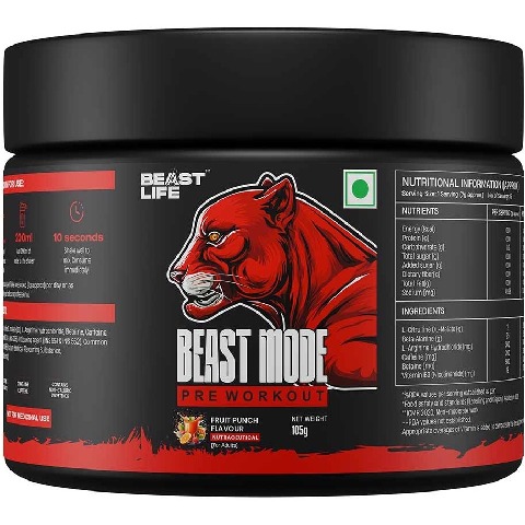 1 - BeastLife Pre-Workout, 0.232 lb Fruit Punch