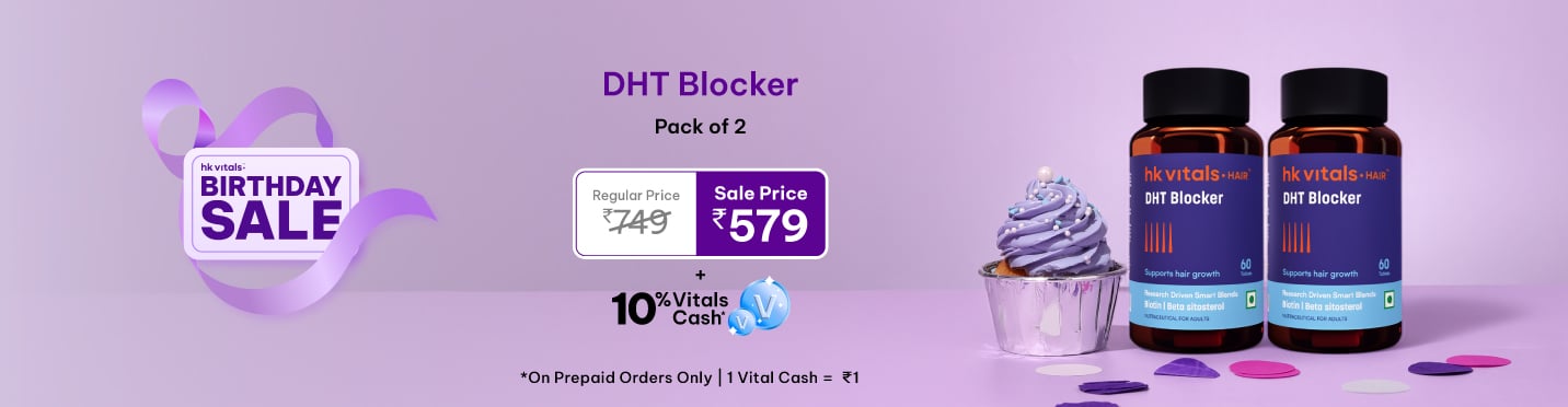 DHT Blocker with Biotin 60 Tabs Pack of 2 @ 579 + 10% Vitals Cash
