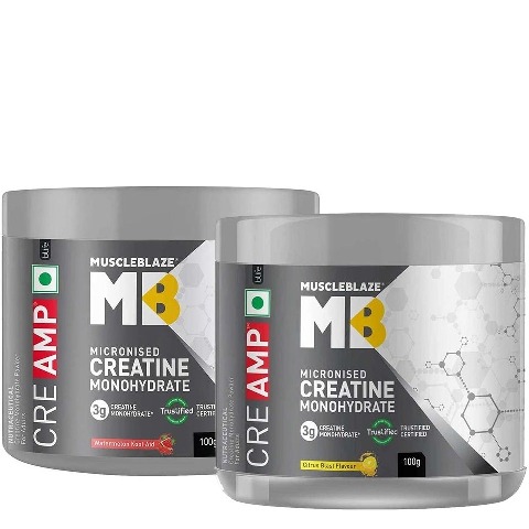 MuscleBlaze Creatine Monohydrate OP Citrus Blast & Watermelon Kool Aid 100g Pack of 2