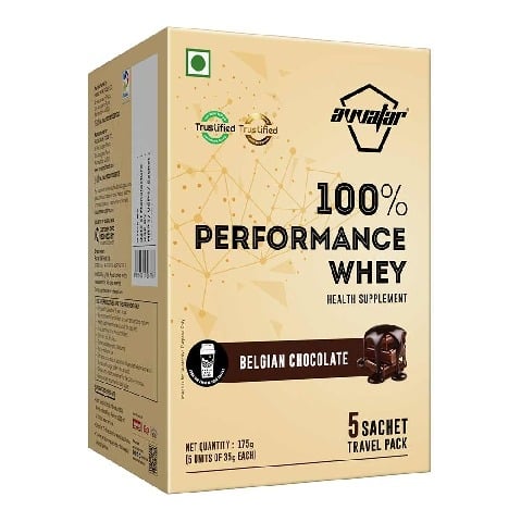 1 - Avvatar 100% Performance Whey, 5 sachets/pack Belgian Chocolate