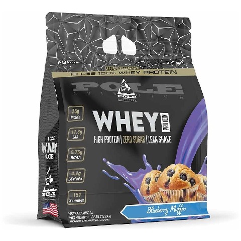1 - Pole Nutrition Whey Protein,  10 lb  Blueberry Muffin 