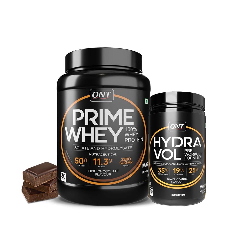 QNT Prime Whey 2.2 lb Irish Chocolate with Hydra Vol Pre Workout Combo, 0.88 lb Navel Orange-picture-19