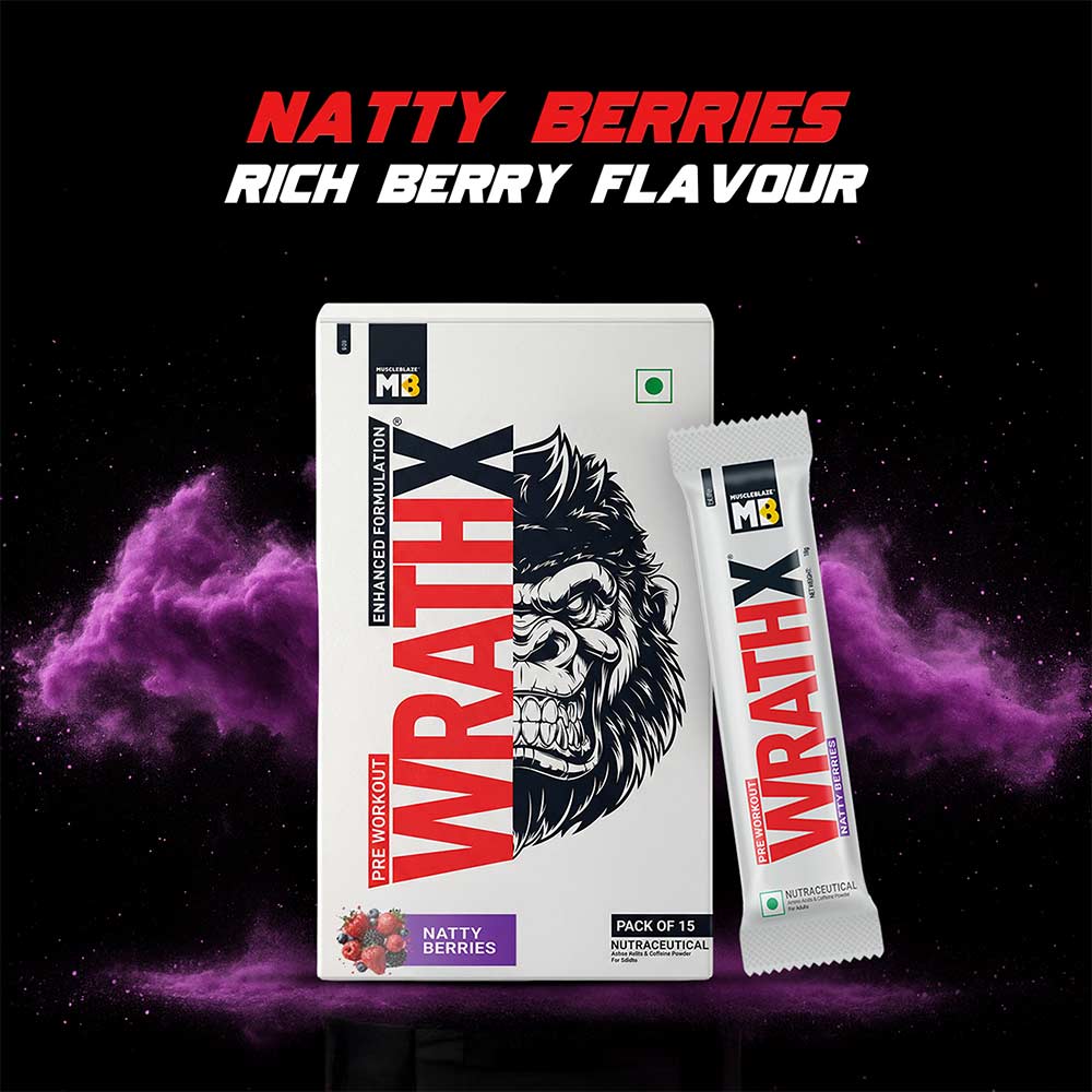 15 - MuscleBlaze Pre Workout WrathX,  0.59 lb  Natty Berries (Pack of 15)